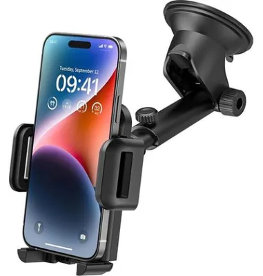 Produktbild von Autotelefonhalter Saugnapf verstellbar Teleskoparm 11.8–16.8cm, für Auto Handyhalterung