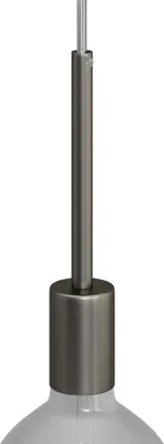 Immagine prodotto di Creative-Cables Kit portalampada E27 cilindrico in Metallo con serracavo da 15 cm - Titanio Satinato