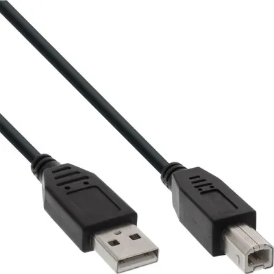 Image de InLine® 34503X Câble USB 2.0, A à B, noir, 0,3m