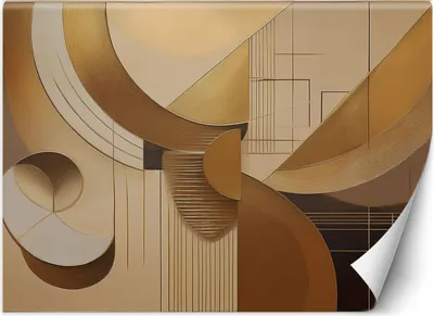 Produktbild von Vlies fototapete Geometrische Abstraktion Beige 300x210 cm Feeby Gold inkl. Kleber einfache Montage
