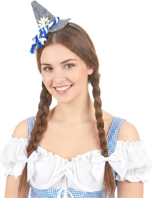 Produktbild von Mini Bayern-Hut mit Haarreif grau-blau-weiss - Einheitsgröße