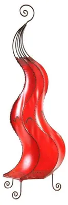 Zdjęcie produktu dla Lampa orientalna Lampa z henny Lampa ze skóry marokańskiej Lampa stołowa Lampa podłogowa Mogador Gecko 80 cm, czerwona