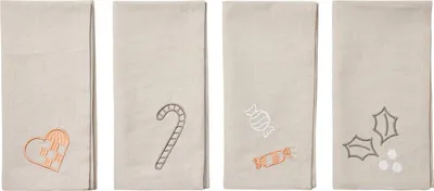 Produktbild von Broste Copenhagen Fryd Serviette beige 45x45cm Set4