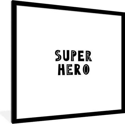 Produktbild von MuchoWow® Gerahmtes Poster Jungen - Zitate - Superheld - Kind - Sprichwörter 40x40 cm - Poster mit Schwarzem Bilderrahmen Wandposter Rahmen Foto Bilder - Poster - Plakat im Rahmen