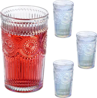 Zdjęcie produktu dla Relaxdays 4052025871840, Przezroczysty, Szkło, 4 szt., Okrągły, 360 ml, 80 mm