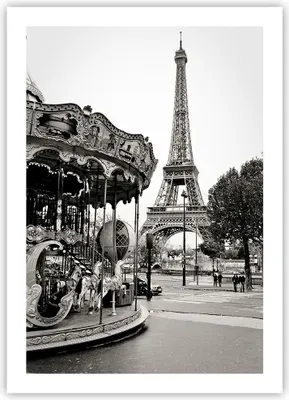 Produktbild von Poster - Poster ohne Rahmen - Karussell Turm Eiffel - 50x70 cm - Wand Bild - Wanddeko - Wandbilder - Kunstposter - Wandposter - Bilder - Kunstdruck - Wanddekoration - Wandbild - P2XPA50x70-5145