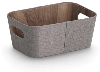 Produktbild von ZELLER 14517 Aufbewahrungsbox Pappe/Polyester, braun, ca. 26 x 18 x 11 cm