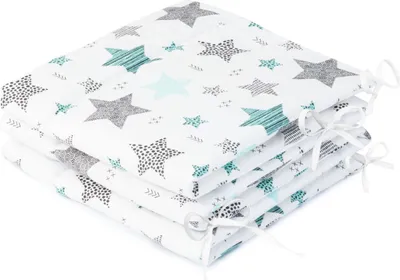 Produktbild von Amilian Bettumrandung Babybett Baby Kinder Nestchen Kantenschutz Bettnestchen Kopfumrandung für Laufstall Bettausstattung Bettschlange 180 cm
