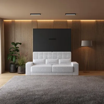 Produktbild von SMARTBett Schrankbett M1 180x200 Vertikal inkl.Weiss SOFA / Anthrazit/Anthrazit