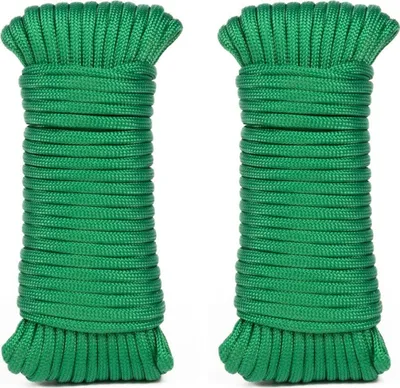 Produktbild von 2x Paracord Campingseil Survival 15m Outdoor Fallschirm Schnur Leine Seil Grün
