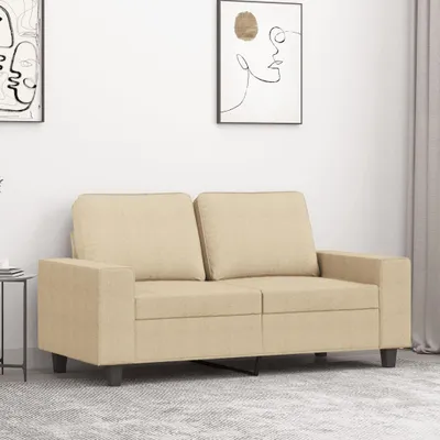 Imagen del producto de Maison Exclusive - Sofá de 2 plazas, color crema, 120 cm, tapizado en tela