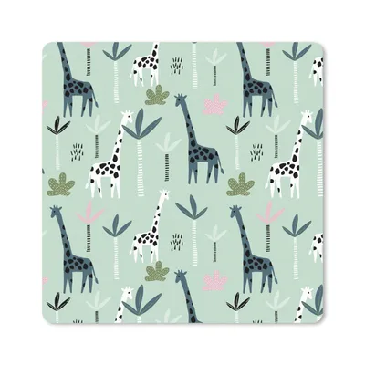 Produktbild von MuchoWow® Mauspad Mousepad Dschungel - Giraffe - Palme 30x30 cm - Mousepads - Maus Mat - Pad - Mausunterlage - Gaming