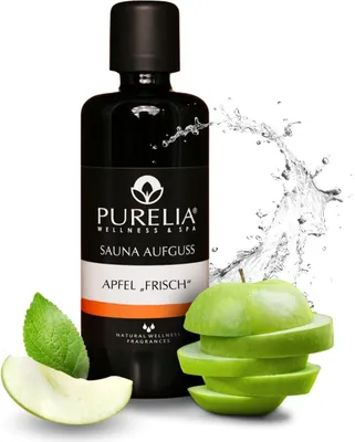 Produktbild von PURELIA Saunaaufguss Konzentrat Apfel frisch 100 ml natürlicher Sauna-aufguss - reine ätherische Öle