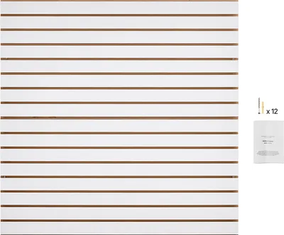 Obrázek produktu pro SucceBuy lamelové obložení stěn, 4 x 4 stopy, bílá lamelová stěna garáže z MDF, modulární design