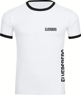 Produktbild von multifanshop Kontrast T-Shirt - Elversberg - Brust & Seite, weiß/schwarz, Größe XL