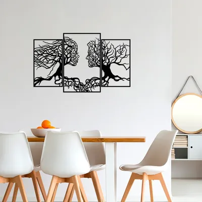 Image de Wallity, Love Tree, décoration murale, noir, métal, 116 x 71 cm