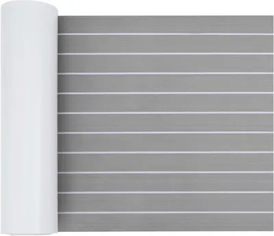 Produktbild von EVA Bootsmatte 240 x 60 cm in Hellgrau und Weiß