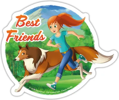 Produktbild von Spreadshirt Lassie Best Friends Beste Freunde Sticker Aufkleber, 10 x 10 cm, Mattweiß