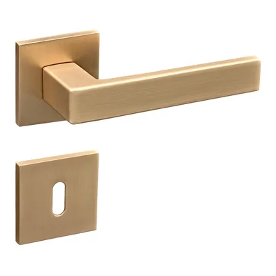 Produktbild von Gavroche Türgriffe Set BB Buntbart Türklinken für Innentüren in Matt Gold Drückergarnitur für Zimmertür mit eckiger Rosettengarnitur aus Zink