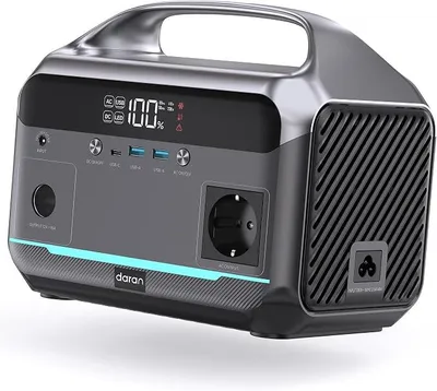 Obrázek produktu pro Přenosná nabíjecí stanice s baterií LiFePO4 o kapacitě 288 Wh, výkon 350 W (špičkový výkon 600 W), powerbanka s AC výstupem, mini solární generátor s 7 porty, rychlé nabíjení za 2,1 hodiny pro nouzové situace, bouře