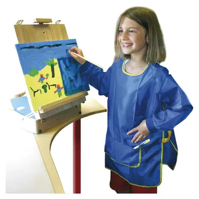 Produktbild von EDUPLAY 240-009 Malkittel für Kinder, Universalgröße aus 100 % Polyester, blau/gelb
