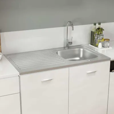 Immagine prodotto di The Living Store Set lavello e scolapiatti argento 1000x600x155 mm in acciaio inox
