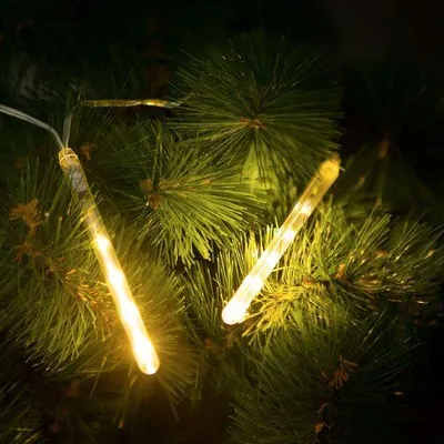 Zdjęcie produktu dla Girlanda świetlna "meteor" - 60 diod LED - 11,5 cm - ciepła biel - 3 sztuki
