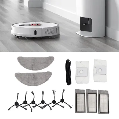 Zdjęcie produktu dla Zestaw wymienny do odkurzacza robota - 1 szczotka główna - 3 filtry - 2 worki - 2 ściereczki - 3 pary szczotek bocznych - akcesoria do odkurzacza robota