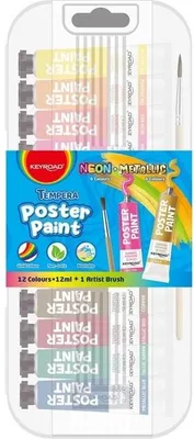 Image de Peinture pour affiches + pinceau 12x12ml