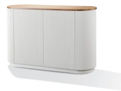 Produktbild von FURNLUX Sideboard Stilig Weiss 120 Cm / Hauptfarbe: Weiß / Abmessungen: 120 x 86 x 40