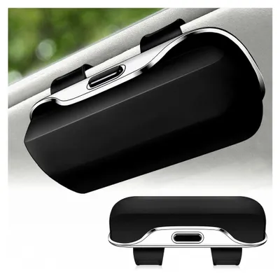 Produktbild von Brillenetui für das Auto, Halter für Sonnenbrillen am Visier, Tragbarer Sonnenbrillenhalter für die Sonnenblende, Universeller Sonnenbrillenhalter für das Auto, Halter für Sonnenbrillen im Auto (Schwarz)