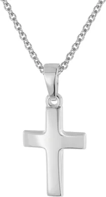 trendor 75691 Kreuz-Anhänger für Kinder Weißgold 333 + Silberkette 1