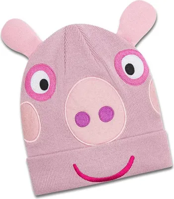 Koaa rosa Peppa Wutz Mascot Beanie mit Ohren in rosa