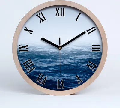 Produktbild von Holzuhr 25fi cm wanduhr - schwarze Spitzen - morskieale