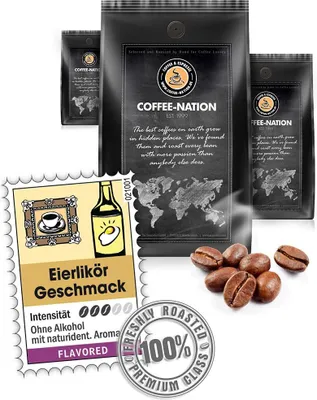 Produktbild von Kaffee EIERLIKÖR aromatisiert von Coffee-Nation, 500g Bohnen