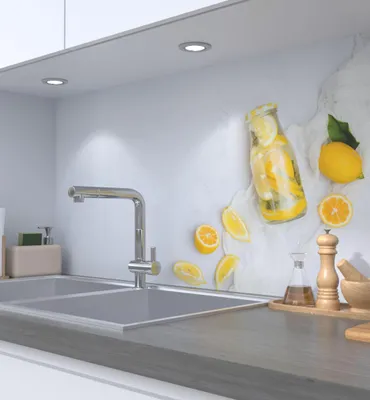 Produktbild von Küchenrückwand selbstklebend Lemon Spritzschutz Folie 340 x 60cm