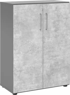 Produktbild von Schrank Serie 9 3OH BxTxH 80x42x110cm Griff BS Graphit/Beton