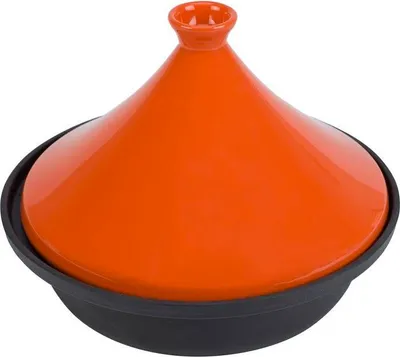 Produktbild von Tajine, Gusseisen, Ø 30 cm, Induktionsgeeignet, Orange/Schwarz
