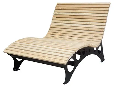 Produktbild von HOME DELUXE Wellenholzliege / Waldsofa TAIGA - 120 I Waldsofa Wellenholzliege Holzliege Lärche Outdoor Gartenliege Metallgestell Polsterauflage