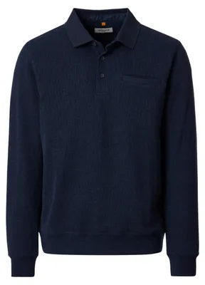 Produktbild von REDMOND Casual Herren Polo Pullover Langarm Strick Marine 6XL