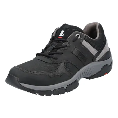 A single black and gray men's shoe is shown against a white background.