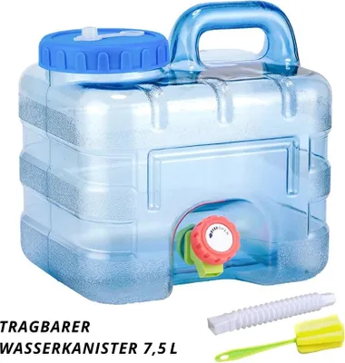 Produktbild von Wasserkanister 7,5 L – Tragbar, Auslaufsicher, Camping & Outdoor Trinkwasserbehälter