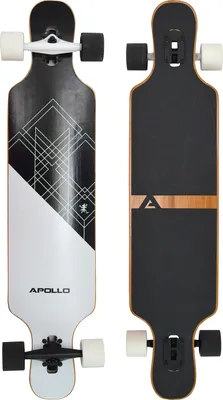 Produktbild von Apollo Fiberglas Longboard "Samoa" Twin Tip DT Komplettboard 109 x 24 cm 5 Lagen (3 Holz / 2 Fiberglas)
