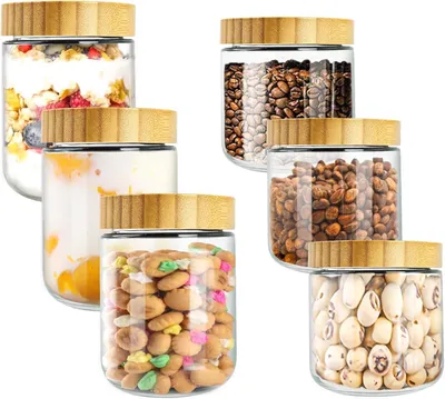 Produktbild von Haferflaschen 300/500 ml, 6 Stück, mit Deckel, luftdicht, für Küche