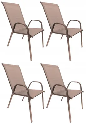 Zdjęcie produktu dla 4 szt. wygodne metalowe nowoczesne krzesło ogrodowe balkon Minorka 4x brąz