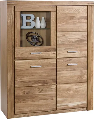 Produktbild von Highboard Wildeiche teilmassiv geölt 108 cm - FREYJA - Die Möbelfundgrube
