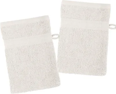 Productafbeelding van Set van 2 Washandjes Katoen - 15x21 cm - Zacht en Absorberend - Ecru
