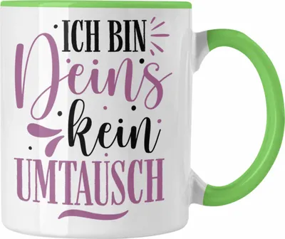 Produktbild von Trendation - Tasse für Freund Geschenk mit Sprüchen Valentinstag Kaffeetasse Spruch Ich Bin Deins (Grün)