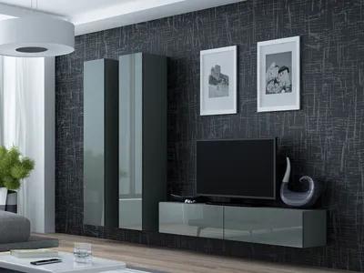 Image de Armoire murale ASHTON 9 – gris / gris brillant