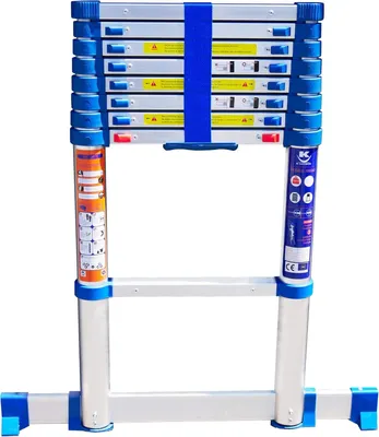 Obrázok produktu pre Skladacia teleskopická rebrík, vyrobená z kvalitného hliníka, certifikovaná do 150 kg (260 cm)